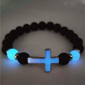 Glow-in-the-Dark Cross Bracelet